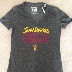 ASU Sun Devil  V neck Adidas ladies tee